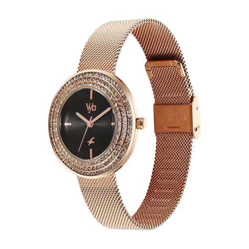 Fastrack Vyb Iconique Black Dial Alloy Strap Analog Watch for Women
