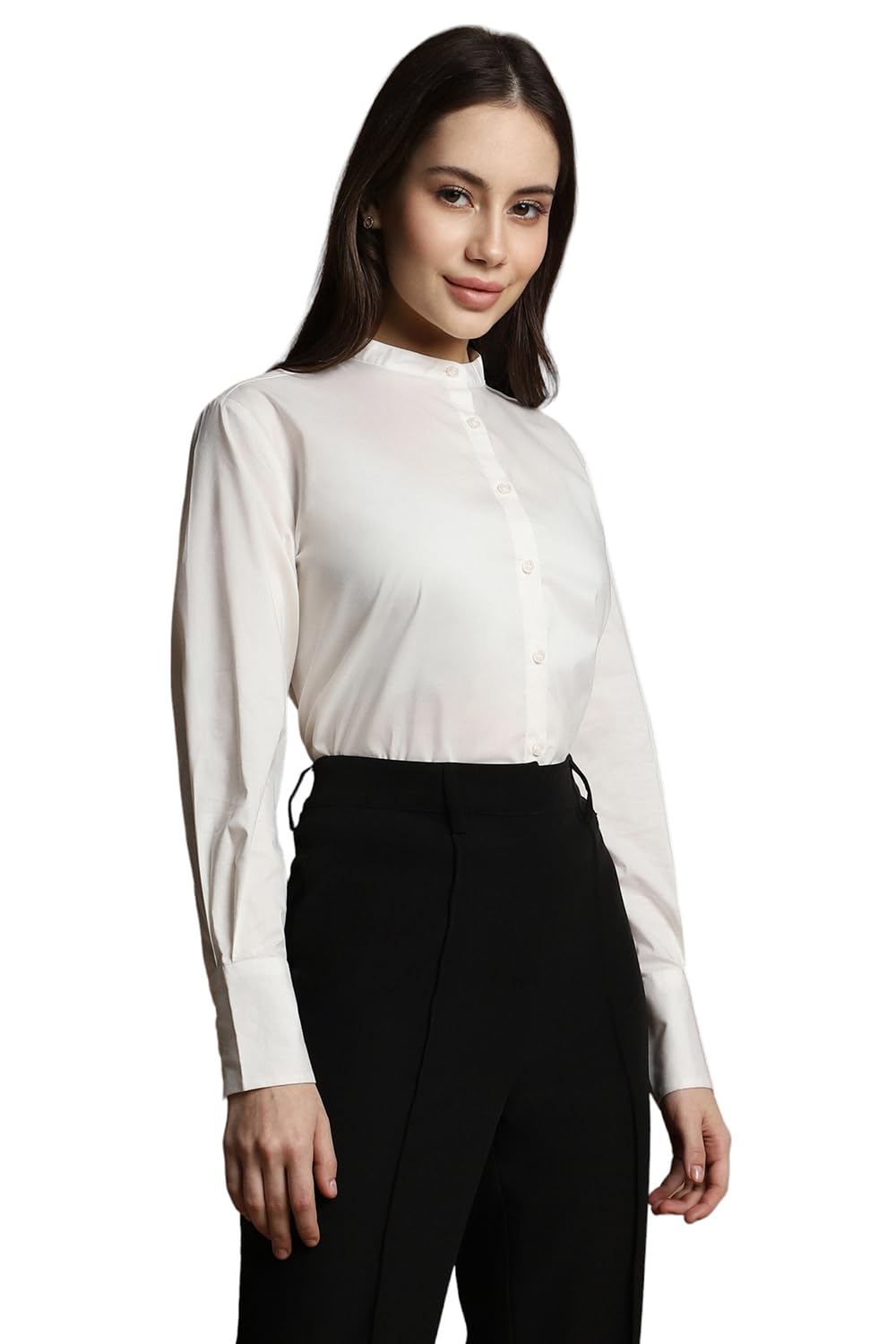 Allen Solly Women's Regular Fit Shirt (AHSFWRGFG09788_White