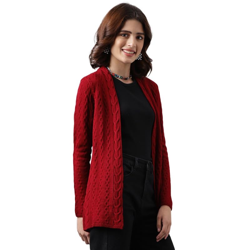 Latin Quarters Women's Red Full Sleeve Shrug_S