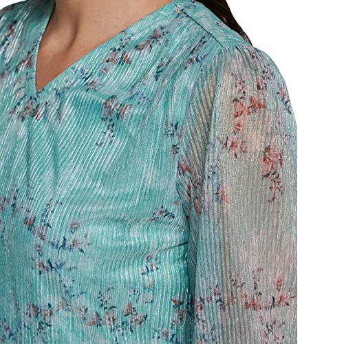 AND Women's Polyester Mint Evening Floral Top (M) ||||438