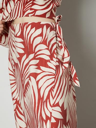 Max Women Printed Wrap Long Skirt (Multicolour_L)