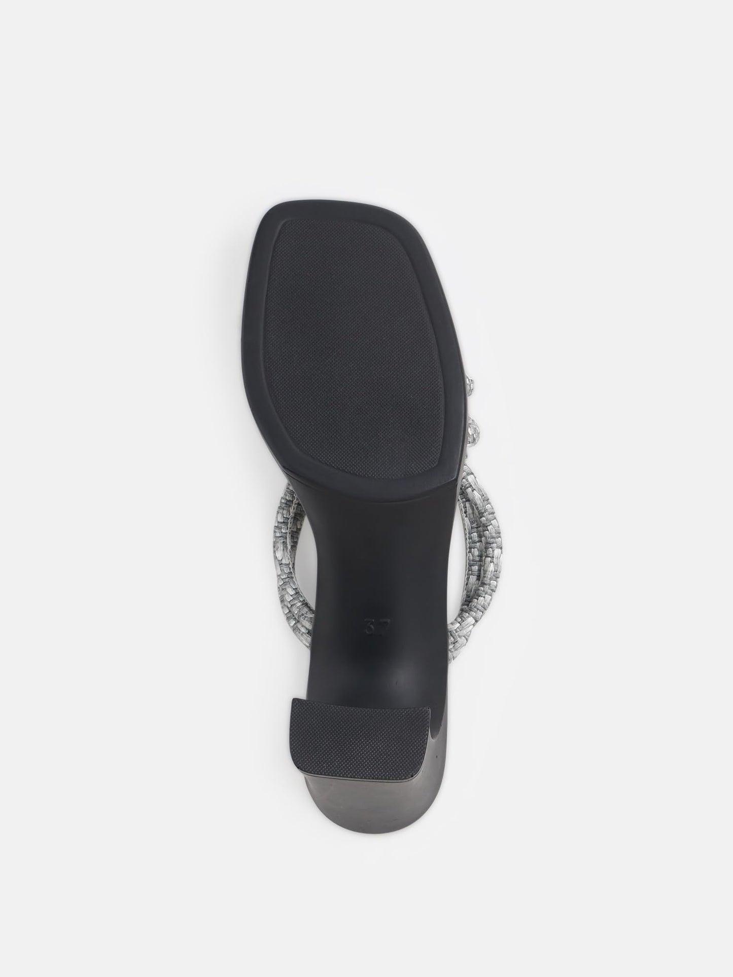 KENNETH COLE Women's Block Heel Sandal | Synthetic | Textured Rope Straps, Square Toe