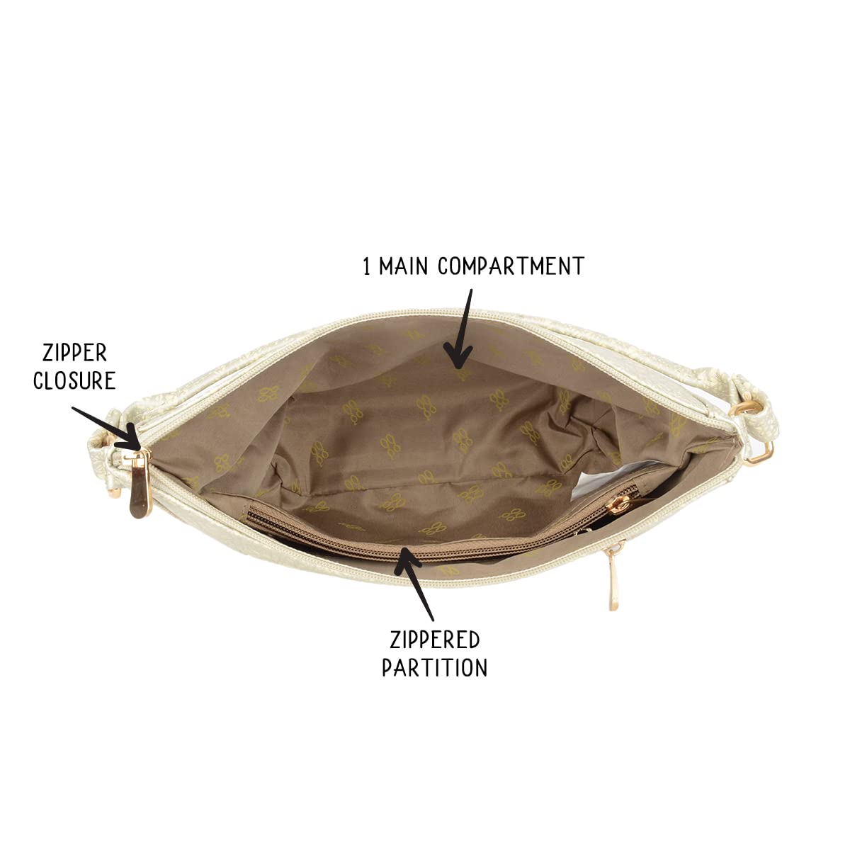 Baggit Women White Saddle Sling Bag Small Size | Ladies Stylish Casual Cross Body Purse Handbag