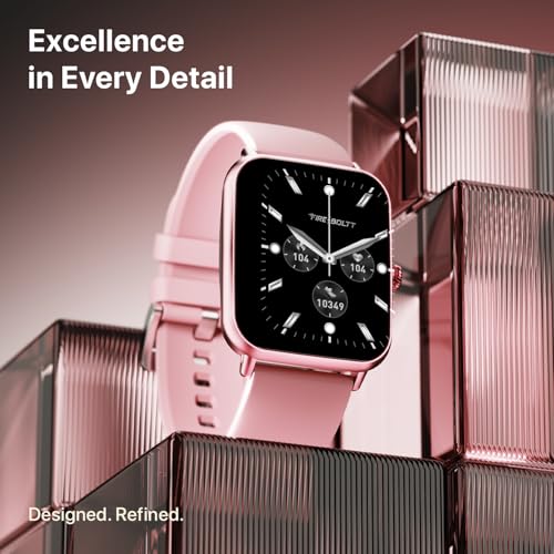 Fire-Boltt Ninja Call Pro Plus Bluetooth Calling Smart Watch, 1.83″ HD Display, AI Voice Assistant, 120+ Sports Modes, IP67 Waterproof, SpO2 & Heart Rate Monitor Smartwatch for Men & Women - Pink