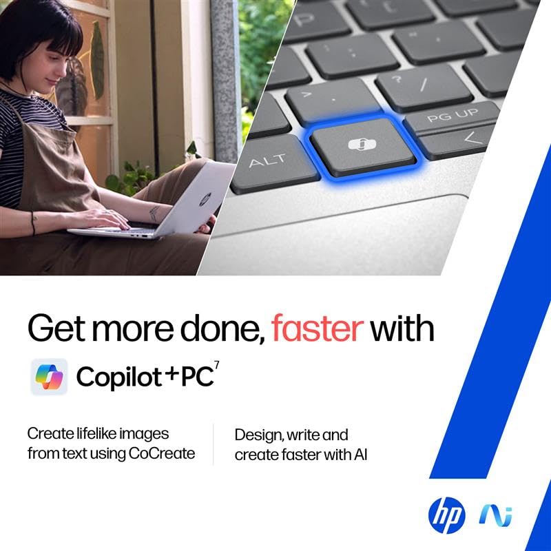 HP OmniBook Ultra, AMD Ryzen AI 9 HX 375 Next Gen AI Laptop, (32GB LPDDR5X,1TB SSD), 2.2K, Anti-Glare,14''/35.6cm,Win11, M365, Copilot+,Office24, Silver,1.57kg, 5MP Camera w/Privacy Shutter, fd0009AU