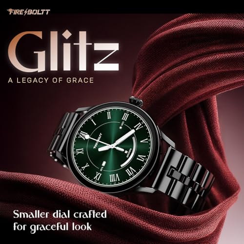Fire-Boltt Glitz Women Smart Watch with 1.19” AMOLED Display, Bluetooth Calling, Rotating Crown, Always On Display, 1000 Nits Brightness, IP68 Waterproof Black
