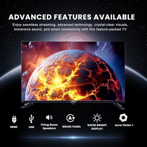 Uniboom_Optima Series 80 cm (32 inch) HD Ready LED TV 2026 Edition with 30W Sonic Boom - True Frameless - Aura Vision+ Display - 2 HDMI - (Non Smart) - 32N-ULT-AED