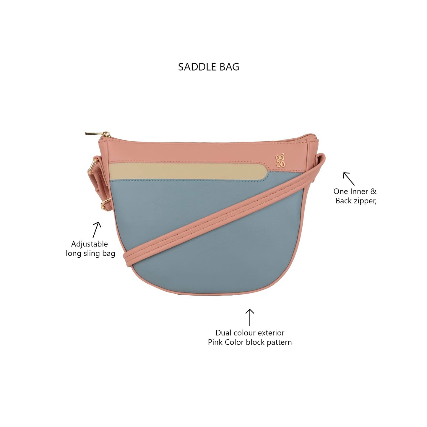 Baggit Women Pink Sling Bag Small Size | Ladies Stylish Casual Cross Body Purse Handbag