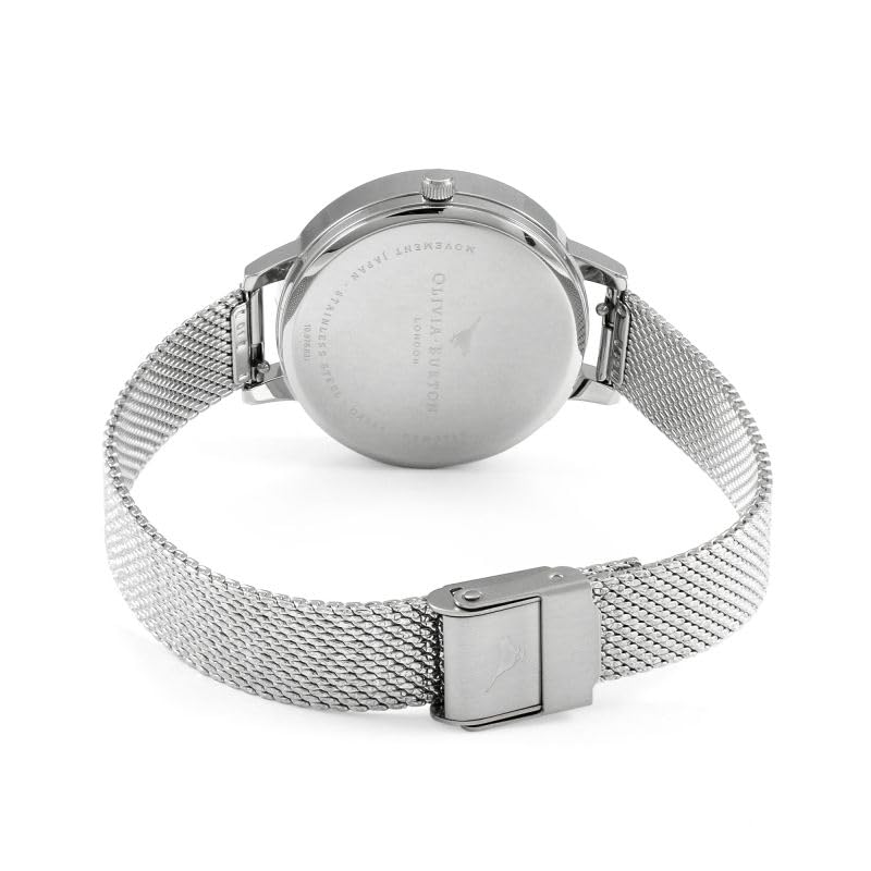 Olivia burton Pearly Queen Qtz Basic Purple & Fake Pearl & Bee Round Dial Women's Watch|Stainless Steel Material|Silver Color Band - OB16PQ01