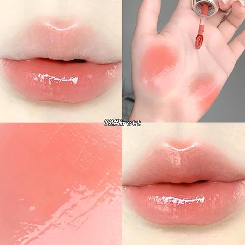 Gege Bear Sweet Tender and Moist Water Lip Glaze – High-Pigment, Long-Lasting Cute Bear-Shaped Cap with Pink Bow Lip Gloss for Girls | Non-Sticky, Smudge-Proof Lip Tint with Lightweight, Soft Texture | Hydrating Liquid Lipstick with High Shine for Women (