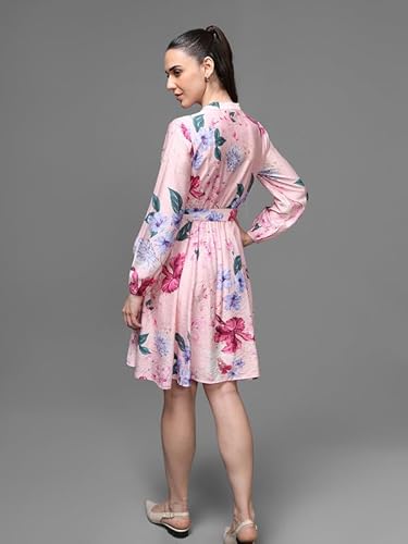 Kazo Lexington Mini Dress with Belt (Pink_L)