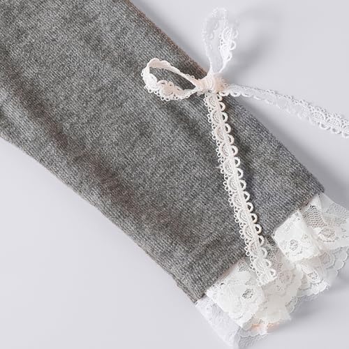 Hoscotch Girls Solid Grey Full Sleeves Skirt Set For Ages (18-24 Months)