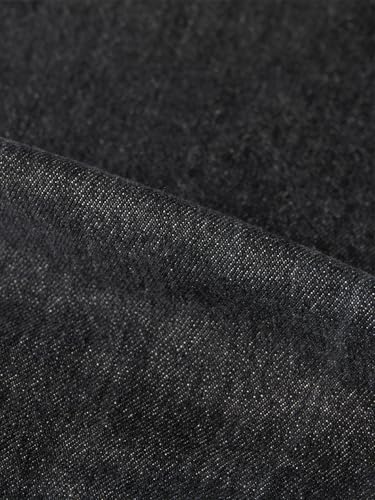 The Souled Store Denim Jacket: Midnight Men and Boys Full Sleeves Spread Collar Black Solid Cotton Spandex Regular Fit Lightweight Everyday Denim Jacket