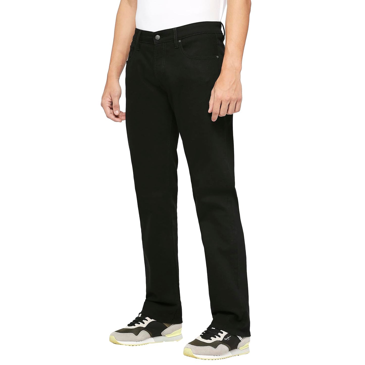 Pepe Jeans Men's Mid Rise Straight Fit Jeans Black