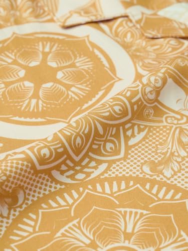 The Souled Store Minions: Kaleidoscope Men and Boys Short Sleeves Collared Neck Button Front Rayon Yellow All Over Printed Rayon Regular Fit Holiday Shirts