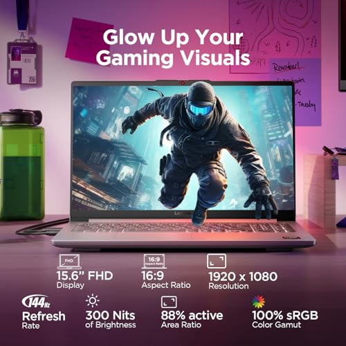 Lenovo LOQ Essential AMD Ryzen 5 7535HS | NVIDIA RTX 3050 6GB (16GB RAM/512GB SSD/FHD IPS/144Hz Refresh Rate/15.6" (39.6cm)/Windows 11/Office Home 2024/Grey/1.8Kg), 83S000JCIN Gaming Laptop