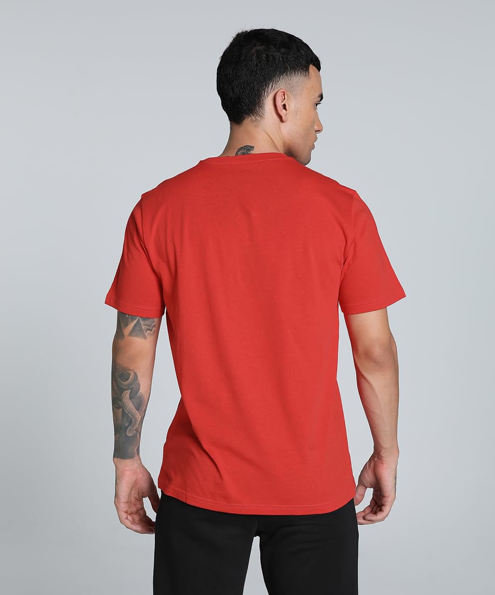 Puma Men's Printed Regular Fit T-Shirt (658705_Red-White