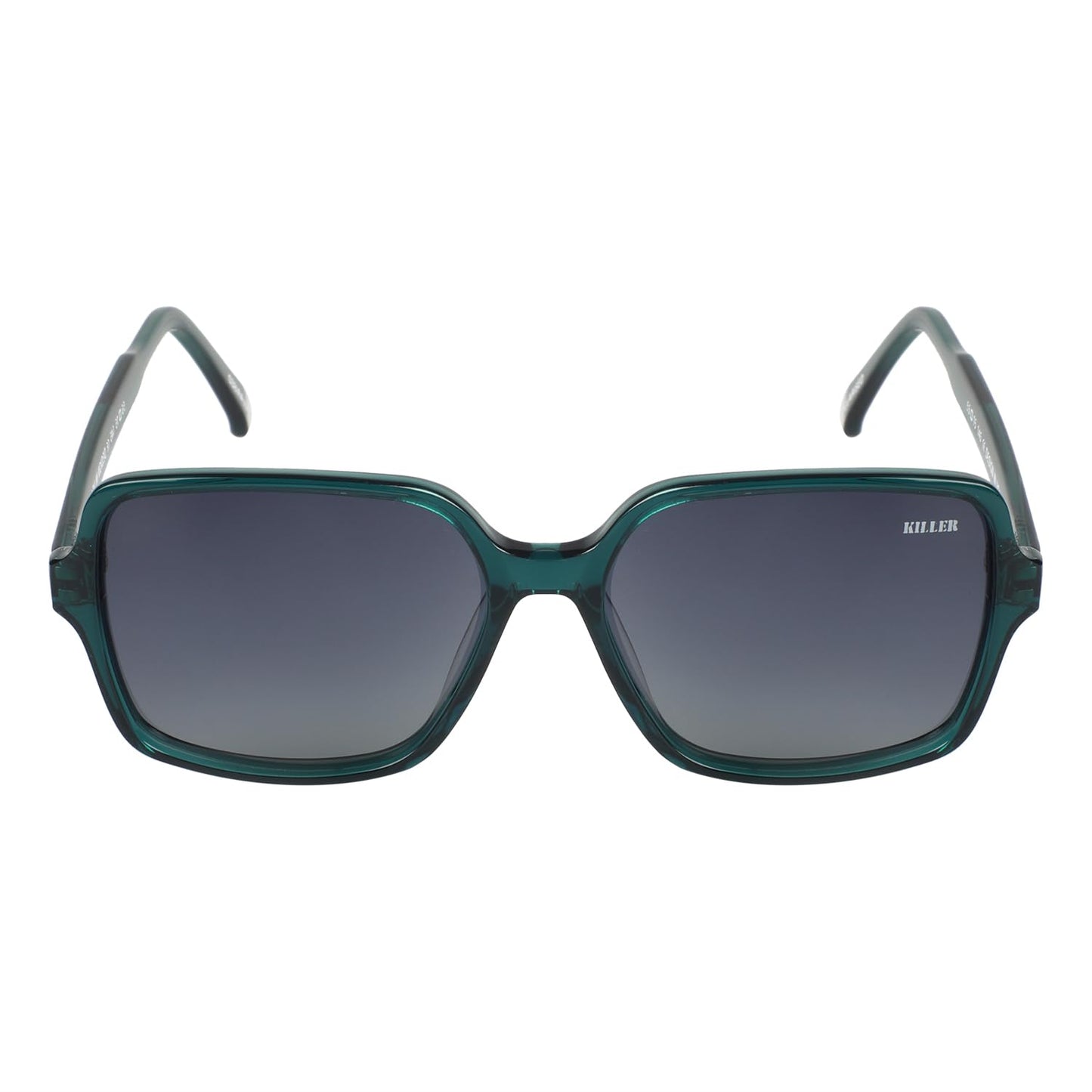 KILLER Women Sunglass - Round Shaped Polycarbonate Lens Sunglasses For Women & Girls (KL3068AFO), Color - Frame - Green, Lens - Grey