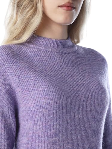 ONLY Women's Acrylic Blend High Neck Pullover Sweater (15277080-Chinese Violet_Chinese