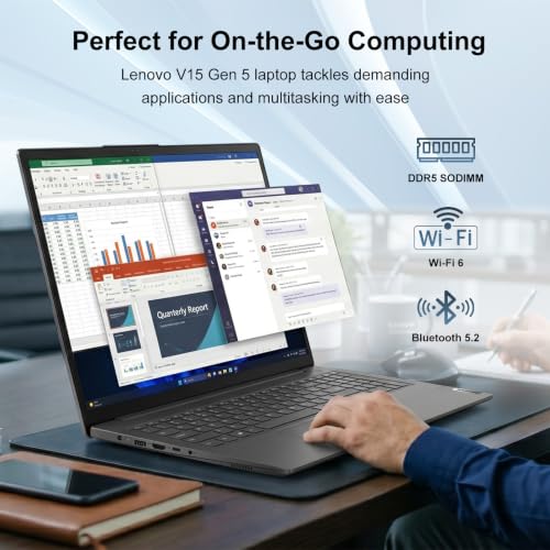 Lenovo V15 Gen 5 15.6" Business & Student Laptop, 16GB DDR5 RAM, 512GB SSD