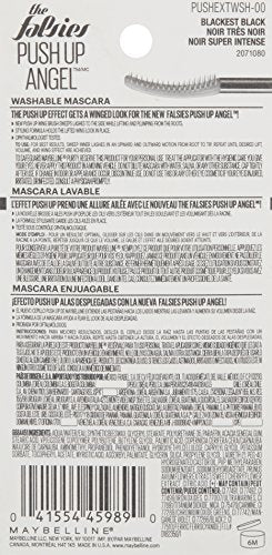 Maybelline New York The Falsies Push Up Angel Washable Mascara, Blackest Black, 0.33 Fluid Ounce