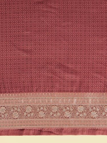 MOHEY Women's Art Silk Weave Saree with Blouse Piece(Dusty Pink)