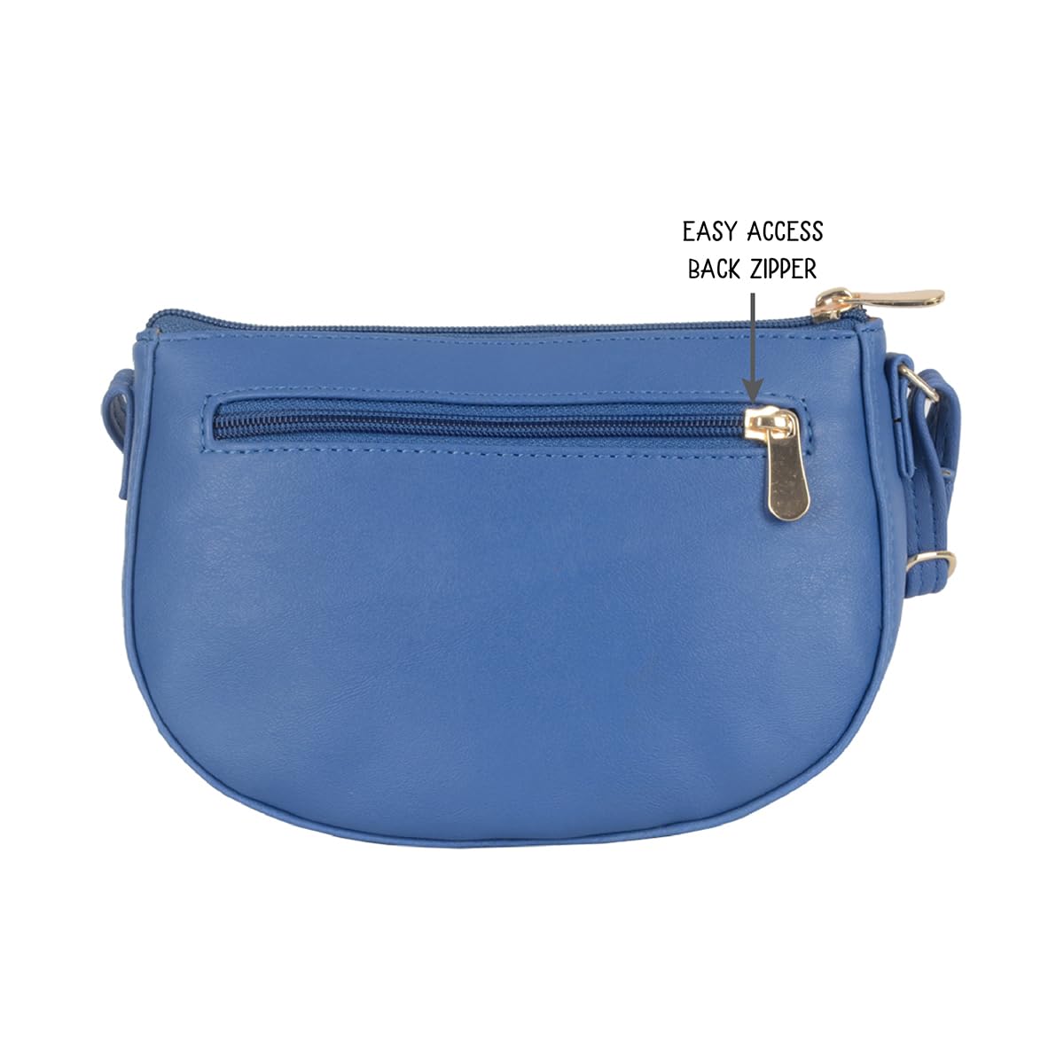 Baggit Women Blue Saddle Sling Bag Large Size | Ladies Stylish Casual Cross Body Purse Handbag