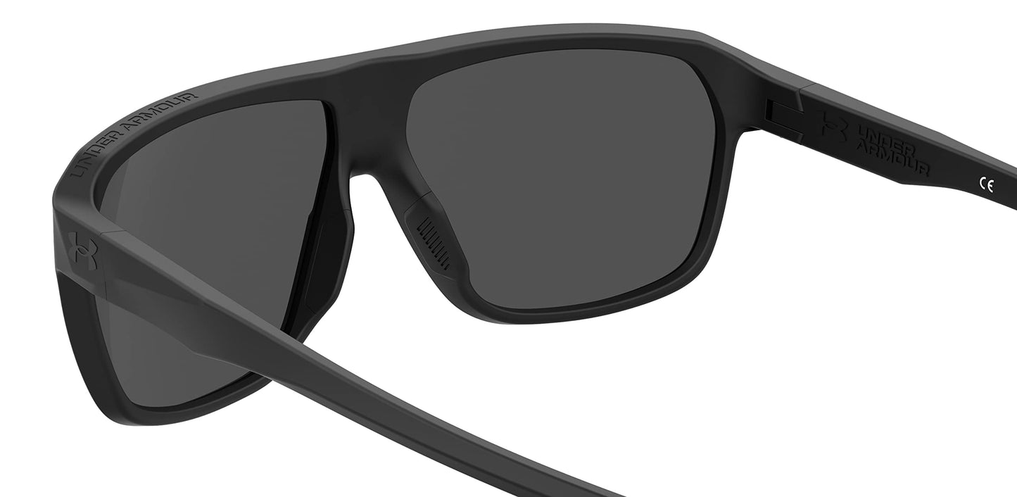 Under Armour Non-Polarized Rectangular Unisex's Sunglasses-(UA DOMINATE 003 62KA| Black color