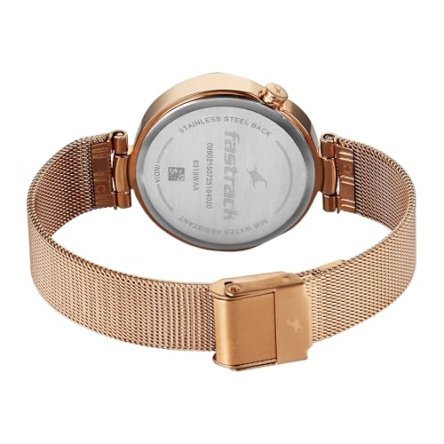 Fastrack TIK Tok 5.0 Quartz Pink Shaped Dial Women's Watch | Stainless Steel Strap Material | Watches for Women Analog - 6319WM01