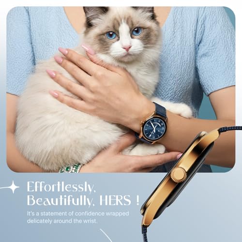 Fire-Boltt Glitz Women Smart Watch with 1.19” AMOLED Display, Bluetooth Calling, Rotating Crown, Always On Display, 1000 Nits Brightness, IP68 Waterproof Deep Navy