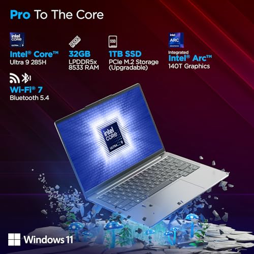 Lenovo IdeaPad Pro 5 Intel Core Ultra 9 285H (32GB RAM/1TB SSD/14 inch (36.83cm)/2.8K OLED/AI PC/Windows 11/Office Home 2024 AI Now/1Yr ADP Free/3 Mon. Game Pass/Grey/1.4Kg), 83JK000AIN