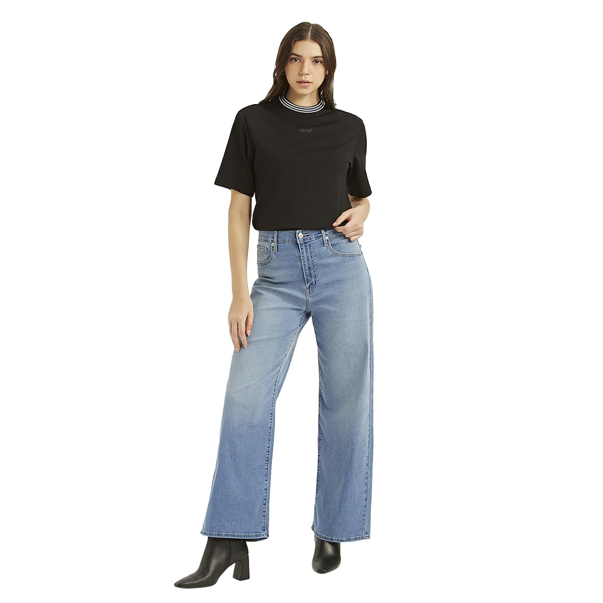 Levi's Women's Mid Indigo Flared Fit High-Rise Jeans, 1001, 32