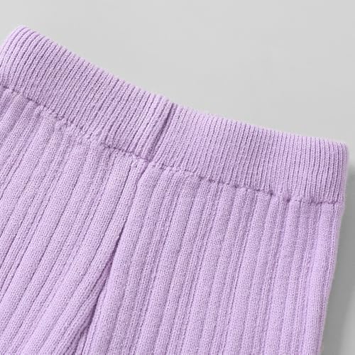 Hopscotch Girls Lavender Full Sleeves 2-Pc Bow Applique Pants Set For Age (4-5 Years)