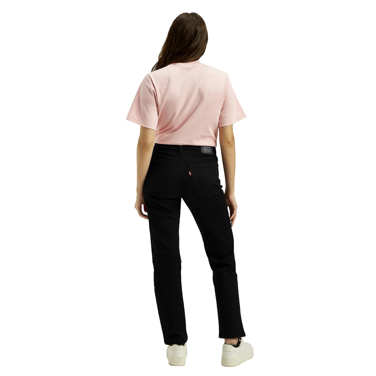 Women's High Rise Straight Fit Black Jeans