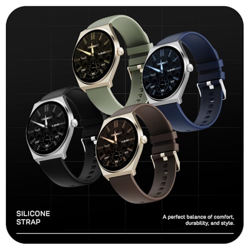 Fire-Boltt Phoenix Nova Smartwatch 1.43” Slim Super AMOLED Display, 466x466 Pixel Always-On Display, Bluetooth Calling, Health Tracker for Men & Women Titan Silver