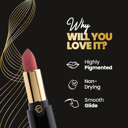 MARS Plush Velvet Creamy Matte Lipstick for women | Smooth Glide | One Swipe Pigmentation | Non-Drying and Creamy Formula | Rich and Vibrant Color | 3.2 gm | (03-Brown Sugar)