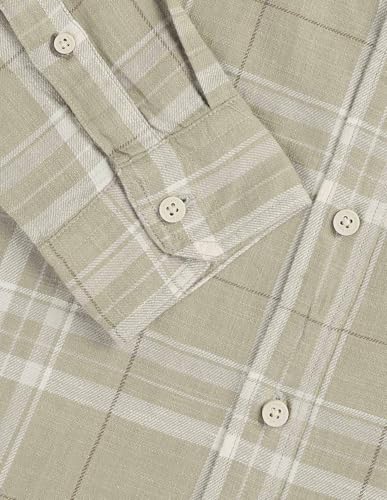 U.S. Polo Assn. Denim Co. Men's Checkered Slim Fit Shirt (UDSHT1964_Khaki