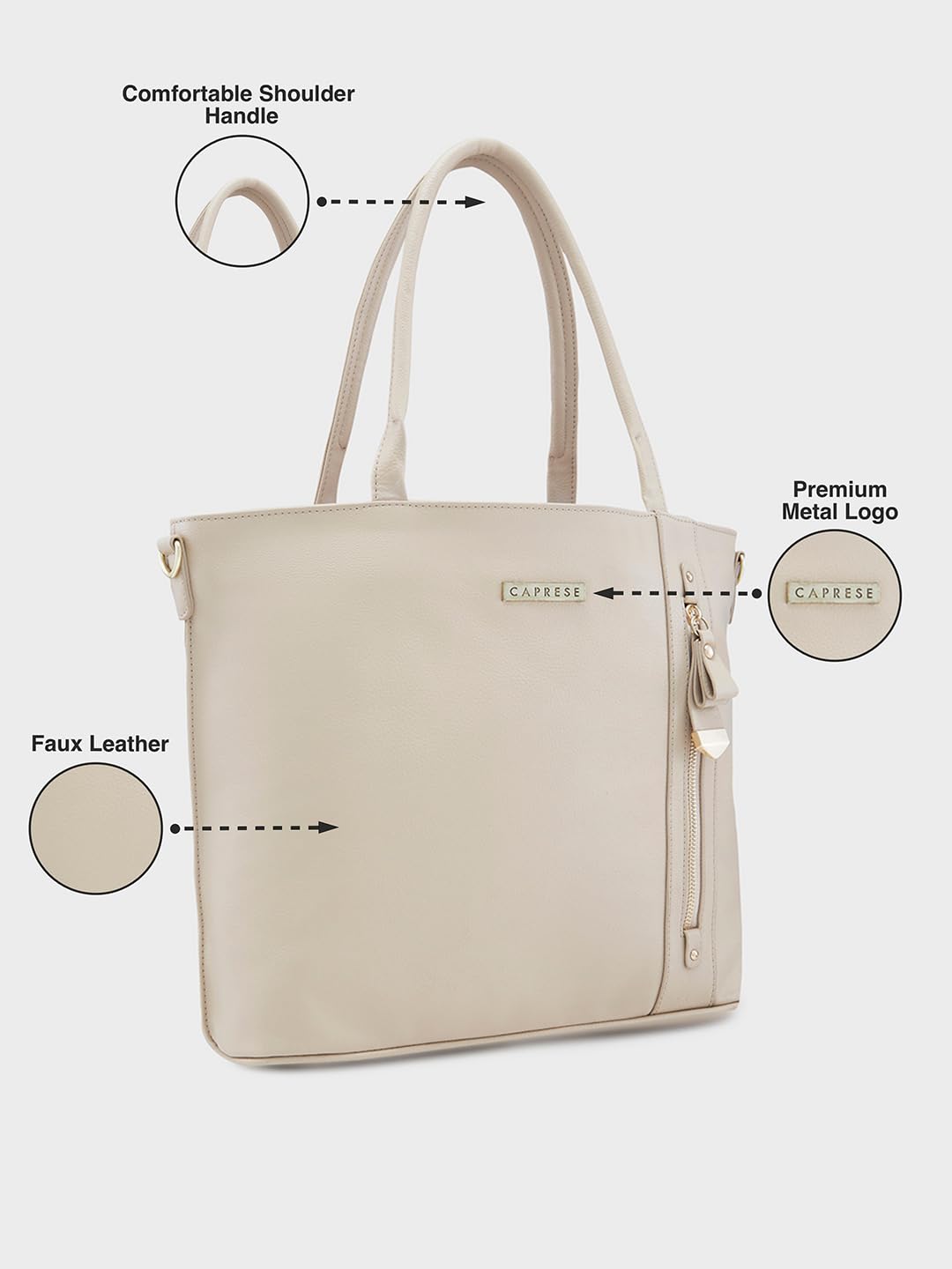 Caprese Gladys Tote Bag for Women with Multiple Pockets| Stylish and Functional Spacious Versatile Design Ideal for Work Everyday Outings and Travel