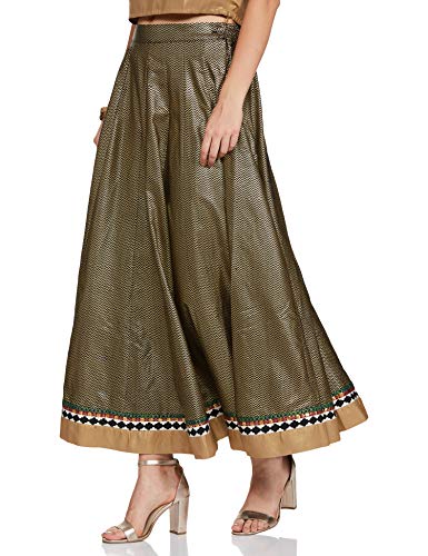 W for Woman Women's Full Skirt (17AUS55353-50726_Jet Black_WS)