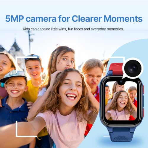 LAGENIO K9 Kid AI Smartwatch with GPS and Phone, 1.78'' AMOLED 4G for Kids with Video Call, Alarm Clock, School Mode, IP68 Waterproof Kids Smartwatch for Teens Ages 6 and Up