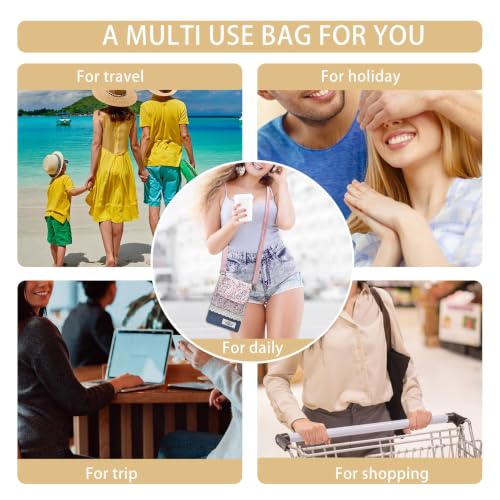 DIANZHU Cotton Sling Bag for Women, Boho Crossbody Handbag Purse