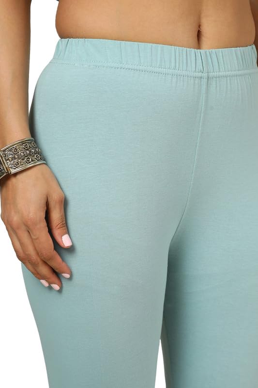Soch Womens Powder Blue Cotton Blend Solid Leggings