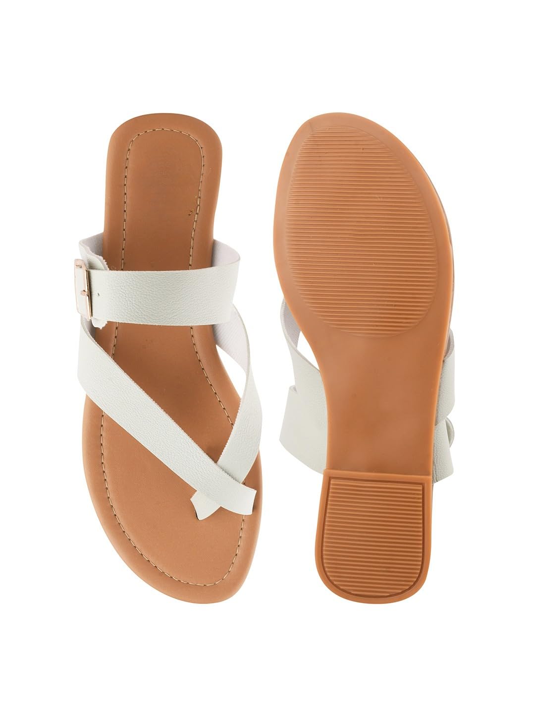 GLEMATOZ Women?s Green Flat Sandals with Lightweight Non-Slip Sole Perfect for Everyday Footwear, Beach, or Vacation EU42