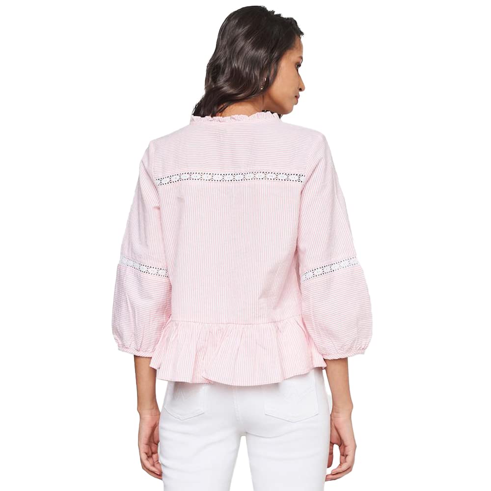 AND Women's Regular Shirt (SS22AG111TSS_Pink 16)