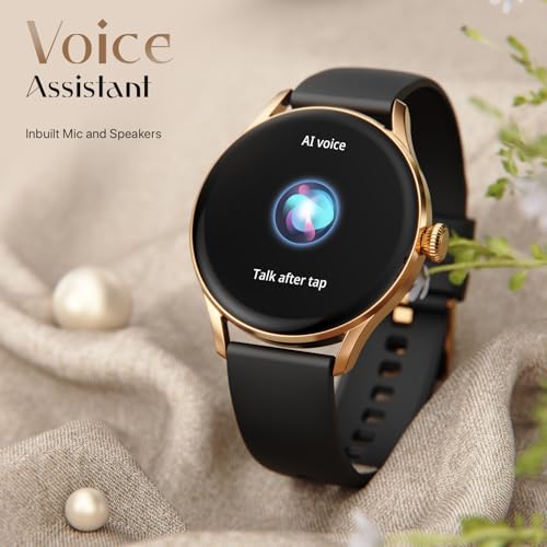 Fire-Boltt Glitz Women Smart Watch with 1.19” AMOLED Display, Bluetooth Calling, Rotating Crown, Always On Display, 1000 Nits Brightness, IP68 Waterproof Midnight Black