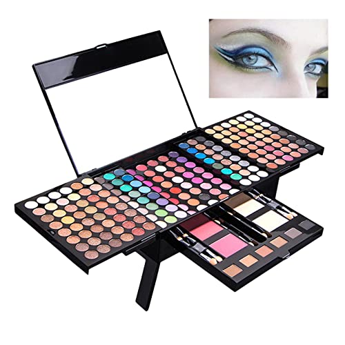 SAZ DEKOR® All-in-One Makeup Set 6 Eyebrow Powder with 184 Eyeshadow Professional|Makeup Box for Storage|Make Up, Cosmetic, Skincare Organiser for Women|