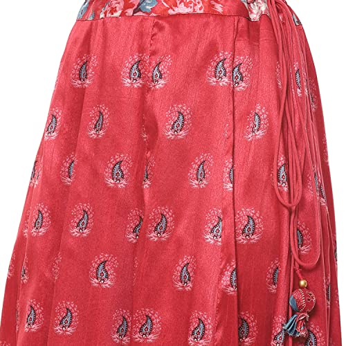 BIBA Women Polyester Printed Flared Mix and Match Maxi (Mnmskirts/T18383_Red_L)