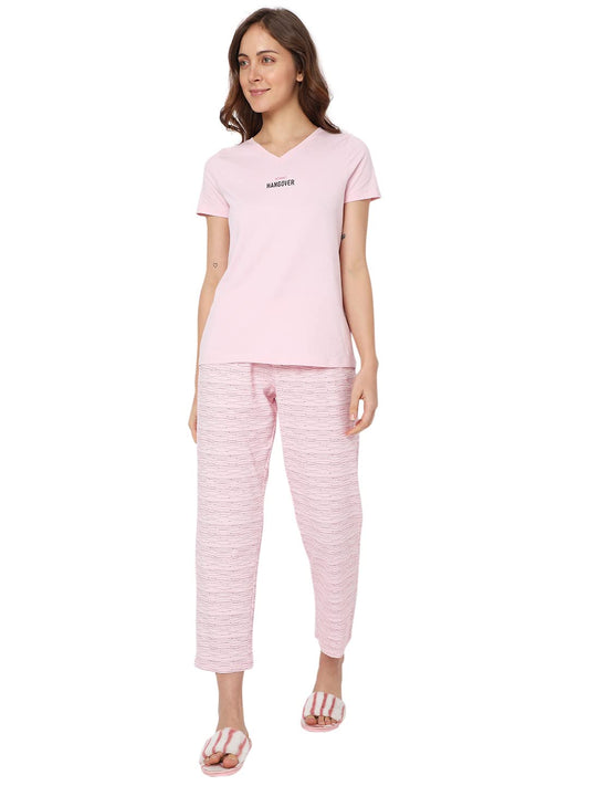 VERO MODA Intimates Regular Fit Sleepwear Set (254665901_Parfait Pink_M)