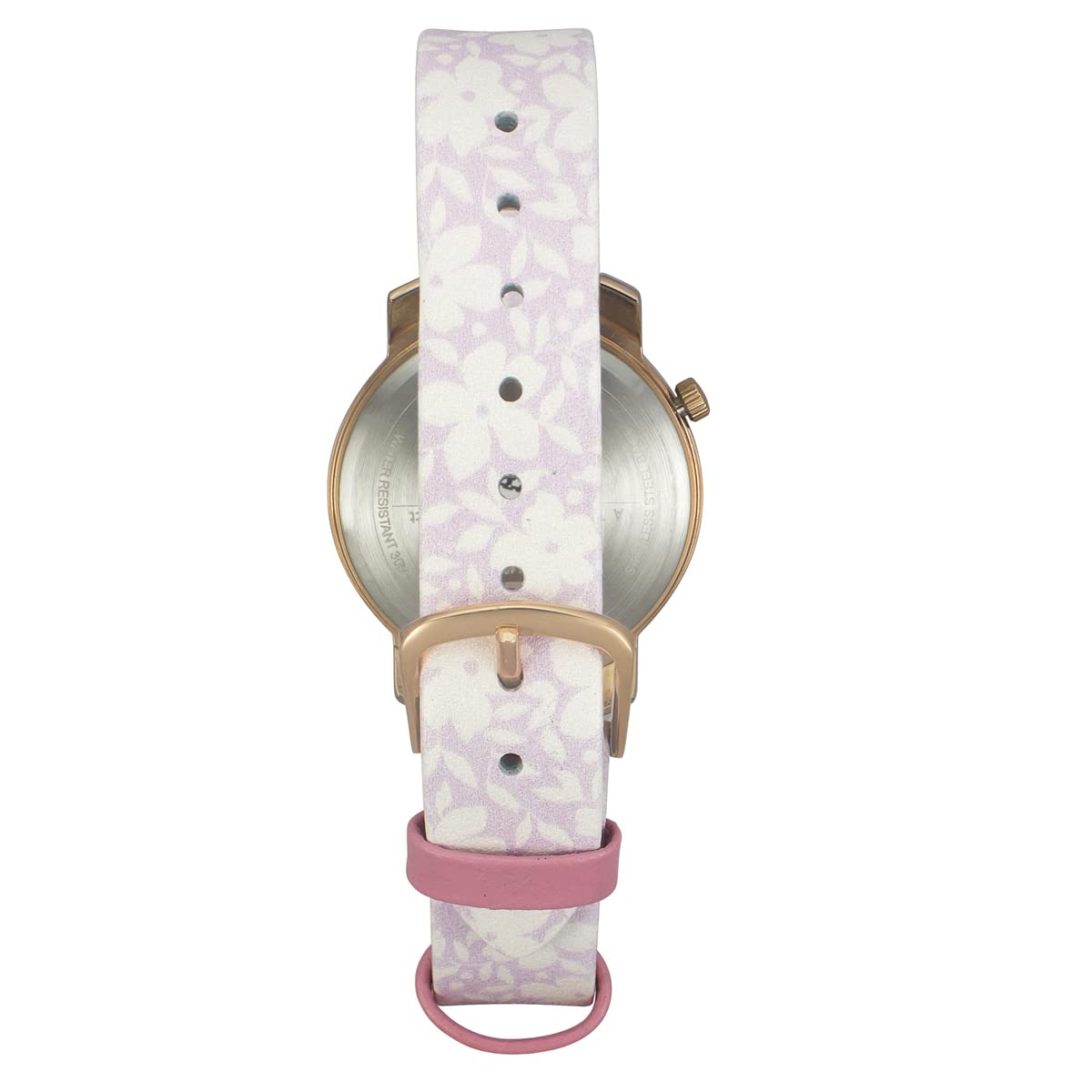 Helix by Timex Analog Watch for Women with Silver Round Dial & Printed Leather Strap Band Water Resistant Women's Wrist Watches - TW032HL40