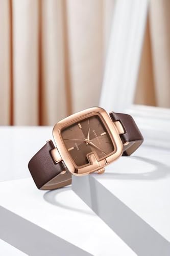 Giordano Square Dial Watch for Women with Leather Strap and Premium Quartz moevment